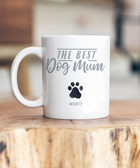 Best Dog Mum Paw Print Ceramic Mug